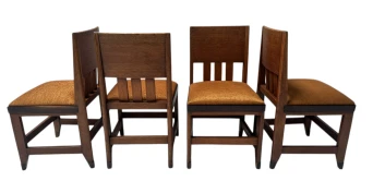Four Art Deco Modernist Dining Room Chairs by Hendrik Wouda for Pander, 1924